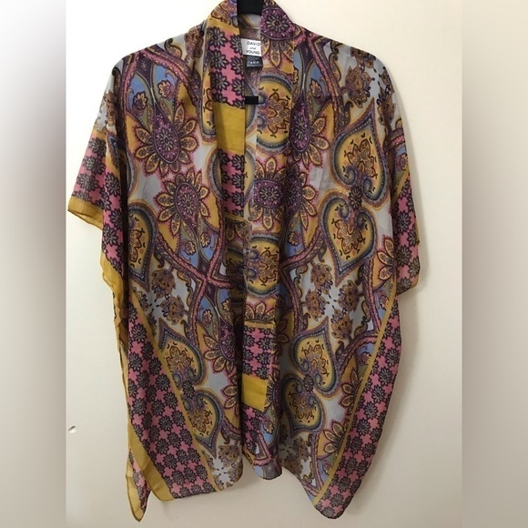 David And Young Womens Semi Sheer Paisley Print Flowy Lightweight Kimono Size OS - Picture 3 of 15